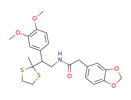 N-<2-(3,4-dimethoxyphenyl)-2-(2-methyl-1,3-dithiolan-2-yl)-ethyl>-(3,4-methylenedioxyphenyl)acetamide