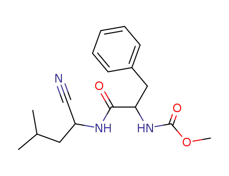 Molecular Structure of 89384-43-0 (Carbamic acid,
[2-[(1-cyano-3-methylbutyl)amino]-2-oxo-1-(phenylmethyl)ethyl]-, methyl
ester)