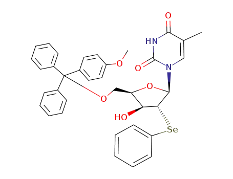 1-<5'-O-(monomethoxytrityl)-2'-deoxy-2'-phenylseleno-β-D-xylofuranosyl>thymine