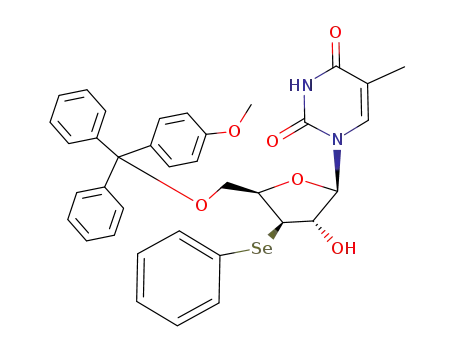1-<5'-O-(monomethoxytrityl)-3'-deoxy-3'-phenylseleno-β-D-xylofuranosyl>thymine