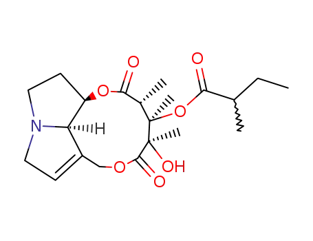 Molecular Structure of 24583-56-0 (Butanoic acid,2-methyl-,(3R,4S,5R,13aR,13bR)-3,4,5,6,8,10,12,13,13a,13b-decahydro-5-hydroxy-3,4,5-trimethyl-2,6-dioxo-2H-[1,6]dioxacycloundecino[2,3,4-gh]pyrrolizin-4-ylester, (2R)- (9CI))