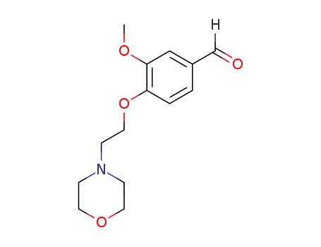 Molecular Structure of 46995-89-5 (Benzaldehyde, 3-methoxy-4-[2-(4-morpholinyl)ethoxy]-)