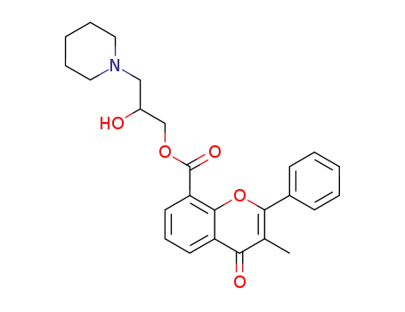 2-hydroxy-3-(1-piperidinyl)propyl 2-phenyl-3-methyl-4-oxo-4H-1-benzopyran-8-carboxylate