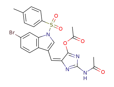 6-bromo-3-(2'-acetamido-5'-acetoxy-4'-imidazolinylidenemethyl)-1-(p-toluenesulphonyl)-1H-indole