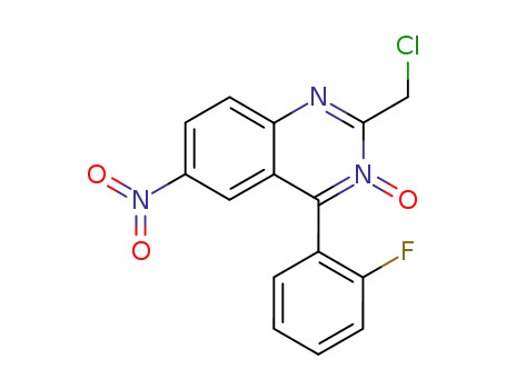 Molecular Structure of 59468-09-6 (Quinazoline, 2-(chloromethyl)-4-(2-fluorophenyl)-6-nitro-, 3-oxide)
