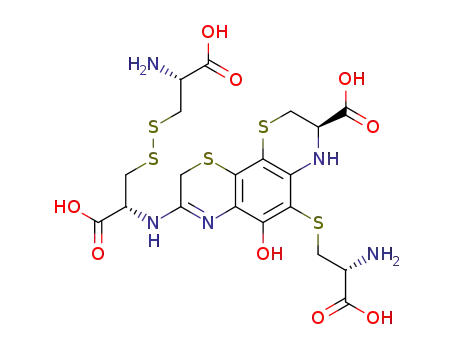 (R)-7-[(R)-2-((R)-2-Amino-2-carboxy-ethyldisulfanyl)-1-carboxy-ethylamino]-10-((R)-2-amino-2-carboxy-ethylsulfanyl)-9-hydroxy-1,2,3,6-tetrahydro-4,5-dithia-1,8-diaza-phenanthrene-2-carboxylic acid