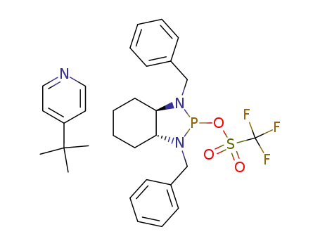 Trifluoro-methanesulfonic acid (3aR,7aR)-1,3-dibenzyl-octahydro-benzo[1,3,2]diazaphosphol-2-yl ester; compound with 4-tert-butyl-pyridine