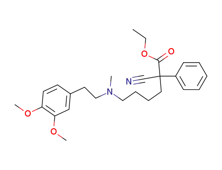 1-carboethoxy-5-{N-methyl-N[2-(3,4-dimethoxyphenyl)ethyl]amino}-1-phenyl-1-cyanopentane