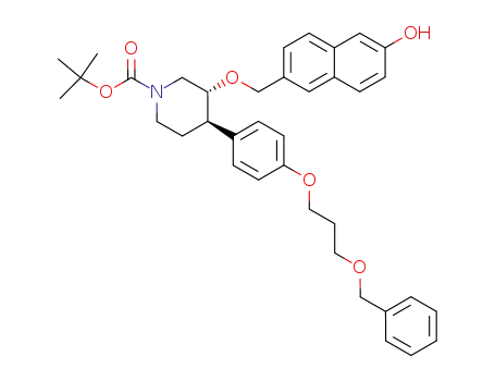 (3R,4R)-4-[4-(3-Benzyloxy-propoxy)-phenyl]-3-(6-hydroxy-naphthalen-2-ylmethoxy)-piperidine-1-carboxylic acid tert-butyl ester