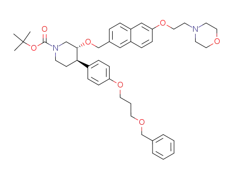 (3R,4R)-4-[4-(3-Benzyloxy-propoxy)-phenyl]-3-[6-(2-morpholin-4-yl-ethoxy)-naphthalen-2-ylmethoxy]-piperidine-1-carboxylic acid tert-butyl ester