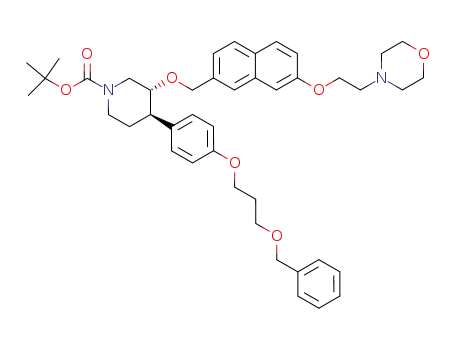 (3R,4R)-4-[4-(3-Benzyloxy-propoxy)-phenyl]-3-[7-(2-morpholin-4-yl-ethoxy)-naphthalen-2-ylmethoxy]-piperidine-1-carboxylic acid tert-butyl ester