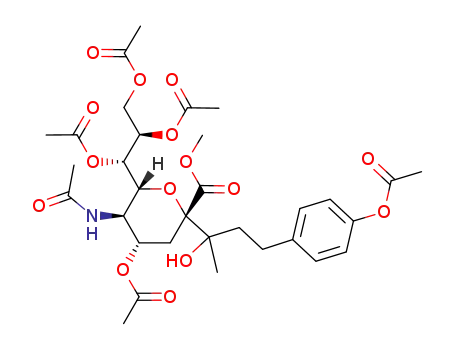 (2S,4S,5R,6R)-4-Acetoxy-2-[3-(4-acetoxy-phenyl)-1-hydroxy-1-methyl-propyl]-5-acetylamino-6-((1S,2R)-1,2,3-triacetoxy-propyl)-tetrahydro-pyran-2-carboxylic acid methyl ester
