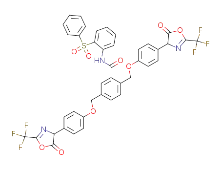 N-(2-benzenesulfonyl-phenyl)-2,5-bis-[4-(5-oxo-2-trifluoromethyl-4,5-dihydro-oxazol-4-yl)-phenoxymethyl]-benzamide