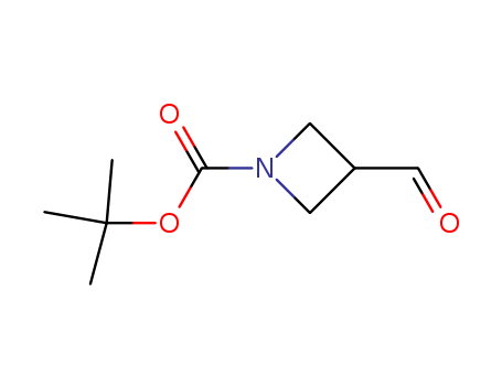 177947-96-5,3-FORMYL-AZETIDINE-1-CARBOXYLIC ACID TERT-BUTYL ESTER,1-(tert-Butoxycarbonyl)-3-azetidinecarboxaldehyde;3-Formylazetidine-1-carboxylic acid tert-butyl ester