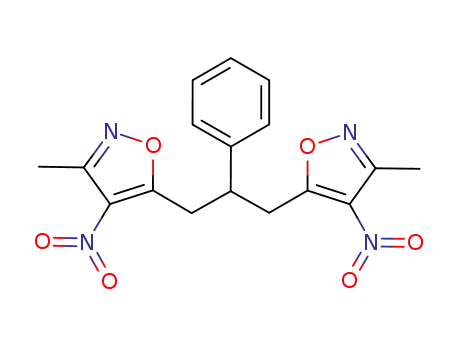 3-methyl-5-[3-(3-methyl-4-nitro-5-isoxazolyl)-2-phenylpropyl]-4-nitroisoxazole