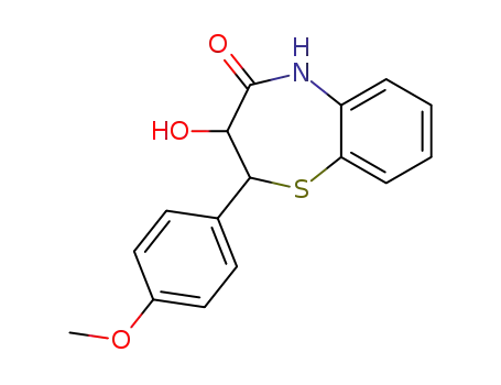 Molecular Structure of 27068-88-8 ((2S,3S)-3-HYDROXY-2-(4-METHOXY-PHEN YL)-2,3-DIHYDRO-5H-BENZO[B][1,4]THI AZEPIN-4-ONE)
