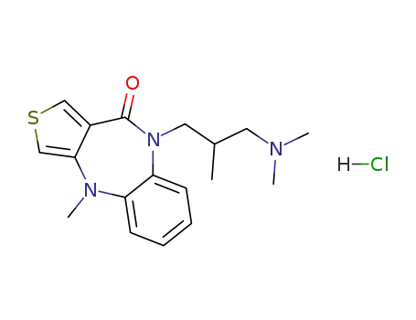 9-(3-Dimethylamino-2-methylpropyl)-4,9-dihydro-4-methyl-10H-thieno[3,4-b] [1,5]benzodiazepin-10-one, hydrochloride