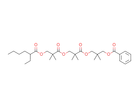 Molecular Structure of 919106-24-4 (Hexanoic acid, 2-ethyl-,
3-[3-[3-(benzoyloxy)-2,2-dimethylpropoxy]-2,2-dimethyl-3-oxopropoxy]-2
,2-dimethyl-3-oxopropyl ester)