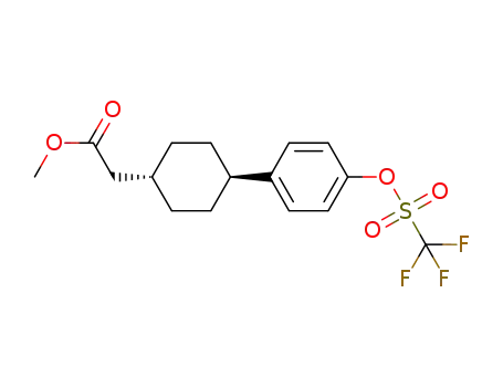(trans)-methyl 2-(4-(4-(((trifluoromethyl)sulfonyl)oxy)phenyl)cyclohexyl)acetate