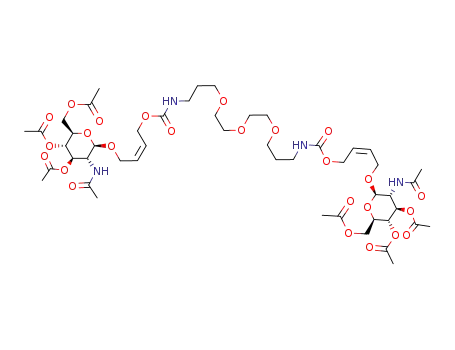 N,N'-bis-(4-(2-acetamido-3,4,6-tri-O-acetyl-2-deoxy-β-D-glucopyranosyloxy)-(Z)-but-2-enyloxycarbonyl)-4,7,10-trioxa-1,13-tridecanediamine