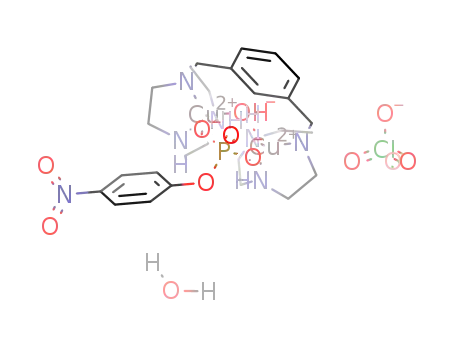 (4-nitrophenyl phosphate)(1,3-bis(1,4,7-triazacyclonon-1-ylmethyl)benzene)(μ-OH)dicopper(II) perchlorate monohydrate