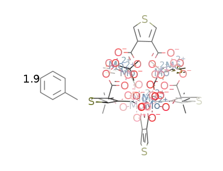 Mo8(O2C(t)Bu)4(μ-SC4H2-3,4-(CO2)2)6*1.9toluene