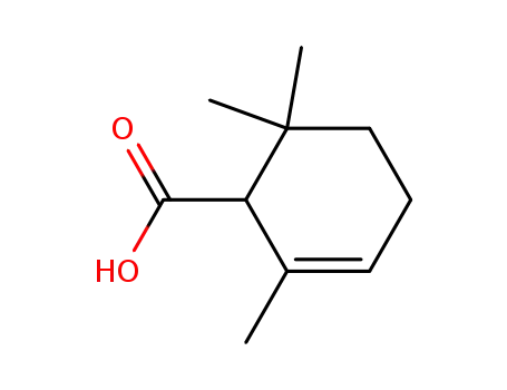 Molecular Structure of 564-24-9 (2,6,6-trimethylcyclohex-2-ene-1-carboxylic acid)