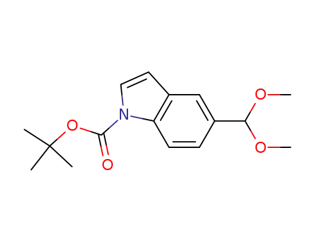 Molecular Structure of 913388-24-6 (1H-Indole-1-carboxylic acid, 5-(dimethoxymethyl)-, 1,1-dimethylethyl ester)