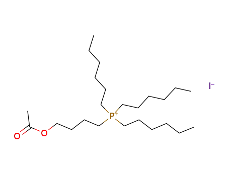 tri-n-hexyl(acetoxybutyl)phosphonium iodide