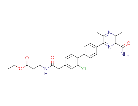 ethyl 3-(2-(4'-(6-carbamoyl-3,5-dimethylpyrazin-2-yl)-2-chlorobiphenyl-4-yl)acetamido)propanoate