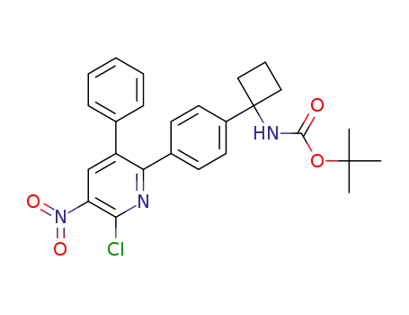 tert-butyl (1-(4-(6-chloro-5-nitro-3-phenylpyridin-2-yl)phenyl)cyclobutyl)carbamate