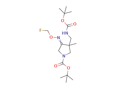 tert-butyl 3-(tert-butoxycarbonyl)aminomethyl-3-methyl-4-(fluoromethoxyimino)pyrrolidine-1-carboxylate