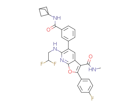 5-(3-(bicyclo[1.1.1]pentan-1-ylcarbamoyl)phenyl)-6-((2,2-difluoroethyl)amino)-2-(4-fluorophenyl)-N-methylfuro[2,3-b]pyridine-3-carboxamide