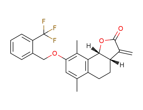 (3aS,9bR)-6,9-dimethyl-3-methylene-8-((2-(trifluoromethyl)-benzyl)oxy)-3a,4,5,9b-tetrahydronaphtho[1,2-b]furan-2(3H)-one