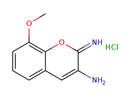 3-amino-8-methoxy-2H-chromen-2-iminium chloride