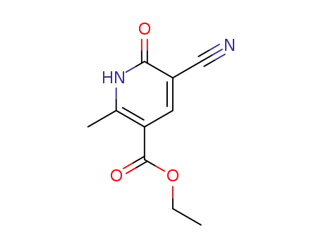 Molecular Structure of 52600-52-9 (ethyl 5-cyano-1,6-dihydro-2-methyl-6-oxo-3-pyridinecarboxylate)