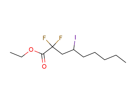 Molecular Structure of 127224-10-6 (Nonanoic acid, 2,2-difluoro-4-iodo-, ethyl ester)
