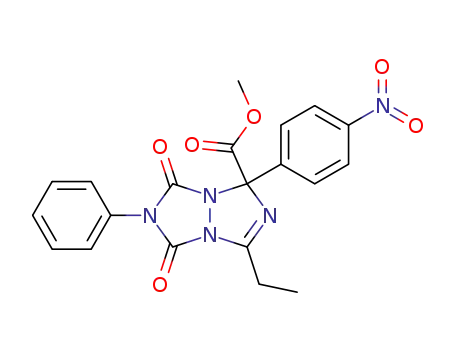 3-Ethyl-1-(4-nitro-phenyl)-5,7-dioxo-6-phenyl-6,7-dihydro-1H,5H-[1,2,4]triazolo[1,2-a][1,2,4]triazole-1-carboxylic acid methyl ester