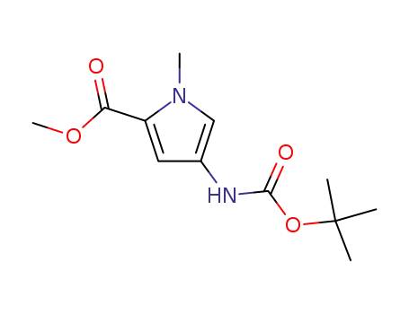 Molecular Structure of 126092-96-4 (1H-Pyrrole-2-carboxylic acid, 4-[[(1,1-diMethylethoxy)carbonyl]aMino]-1-Methyl-, Methyl ester)