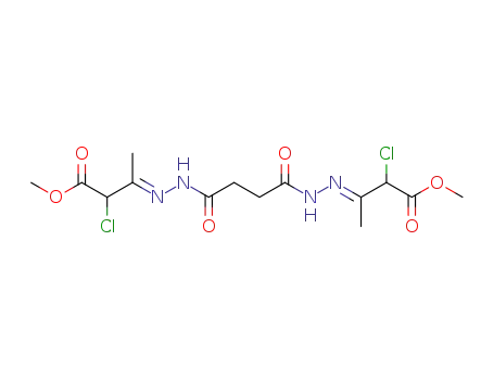 2-Chloro-3-({3-[2-chloro-2-methoxycarbonyl-1-methyl-eth-(E)-ylidene-hydrazinocarbonyl]-propionyl}-hydrazono)-butyric acid methyl ester
