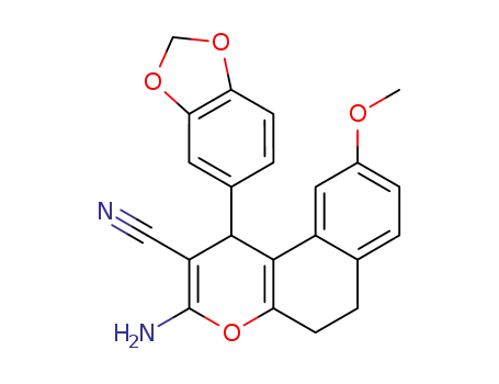 3-amino-9-methoxy-1-(3,4-methylenedioxyphenyl)-5,6-dihydro-1H-benzo[f]chromene-2-carbonitrile