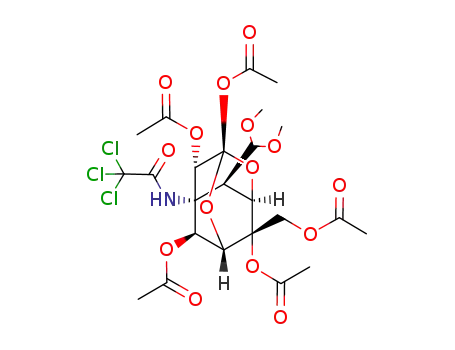 Acetic acid (1R,3S,5S,6S,7R,8R,9S,10S)-3,6,9-triacetoxy-9-acetoxymethyl-8-dimethoxymethyl-7-(2,2,2-trichloro-acetylamino)-2,4-dioxa-tricyclo[3.3.1.13,7]dec-10-yl ester