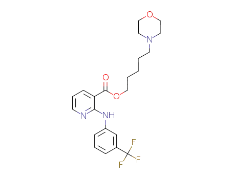 Molecular Structure of 929257-57-8 (3-Pyridinecarboxylic acid, 2-[[3-(trifluoromethyl)phenyl]amino]-,
3-(4-morpholinyl)propyl ester)