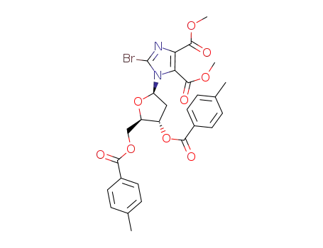 2-bromo-1-(2-deoxy-3,5-di-O-p-toluoyl-β-D-erythropentofuranosyl)imidazole-4,5-dicarboxylic acid dimethyl ester
