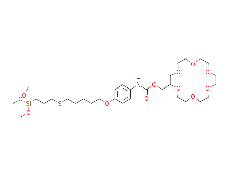 4-(3-trimethoxysilylpropylthiopentyloxy)phenylcarbamatomethyl-18-crown-6