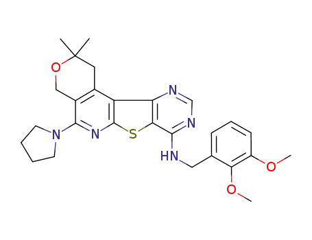 N-(2,3-dimethoxybenzyl)-5-(pyrrolidin-1-yl)-2,2-dimethyl-1,4-dihydro-2H-pyrano[4'',3'':4',5']pyrido[3',2':4,5]thieno[3,2-d]pyrimidine-8-amine