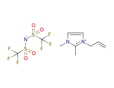 Molecular Structure of 1005757-37-8 (1H-Imidazolium, 1,2-dimethyl-3-(2-propen-1-yl)-, salt with 1,1,1-trifluoro-N-[(trifluoromethyl)sulfonyl]methanesulfonamide (1:1))