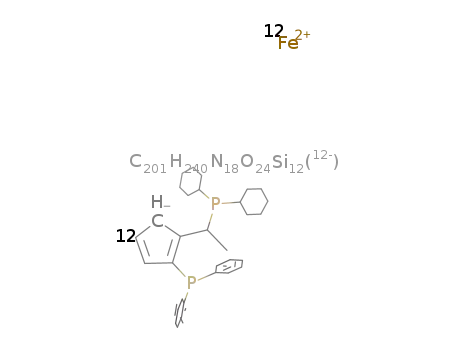12-cascade:benzene[3-1,3,5]:(5-(1-oxo-2-oxa)-1,3-phenylene):(5-(1-oxo-2-aza)-1,3-phenylene):1'-(1-dimethyl-6-oxo-5-aza-1-silahexyl)-(S(P))-1-diphenylphosphino-2-[1R-(dicyclohexylphosphino)-ethyl]ferrocene