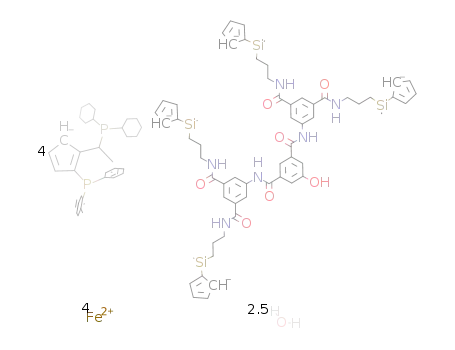 1-hydroxy-3,5-bis(1-oxa-2-aza-2-[3,5-bis(6-[(S(P))-1-diphenylphosphino-2-[1R-(dicyclohexylphosphino)ethyl]-1'-ferrocenyl]-6-dimethyl-1-oxo-2-aza-6-silahexyl)phenyl])benzene*2.5H2O