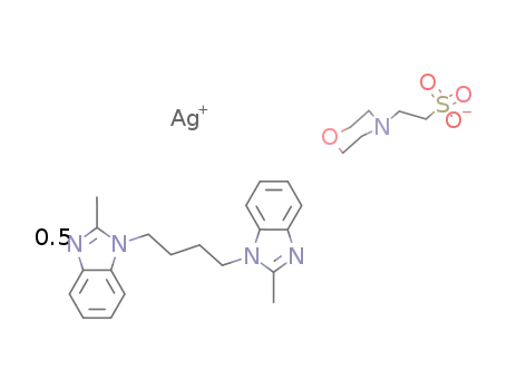 [Ag(1,1'-(1,4-butanediyl)bis(2-methylbenzimidazole))0.5(2-(N-morpholino)ethanesulfonate)]